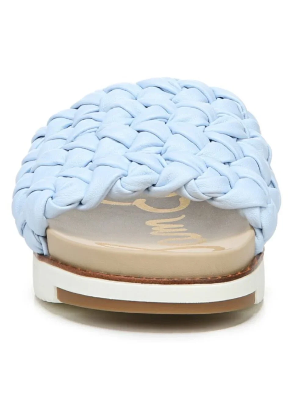 Sam Edelman Light Blue Braided Slide Sandals with White Platform - Picture 6 of 8